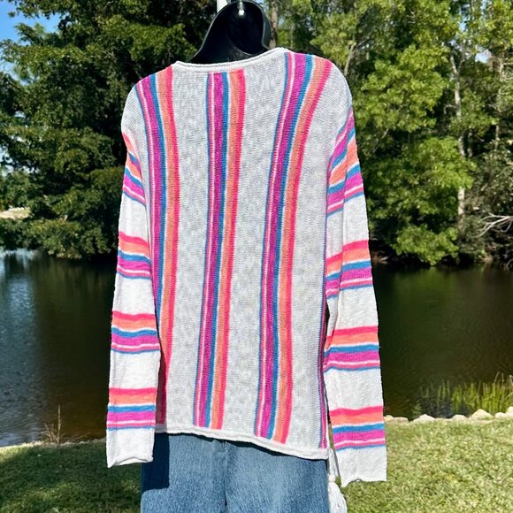 Lilly Pulitzer Rozalia Striped Cotton Beach Sweater Side Tassel-Embellished EUC - Picture 5 of 16